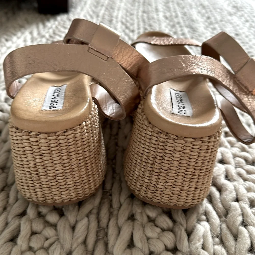 Steve Madden Rose Gold Platform Sandals